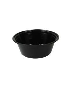 YOCUP 36 oz Black Microwavable Flat Bottom Round Plastic Bowl - 300/Case