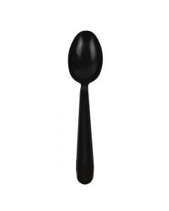 YOCUP Black Heavyweight Spoon Individually Wrapped - PP, 6.3" - 1000/Case