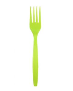 YOCUP Lime Green Heavyweight Plus Plastic Fork,  7.1" PP - 1000/case (10/100)