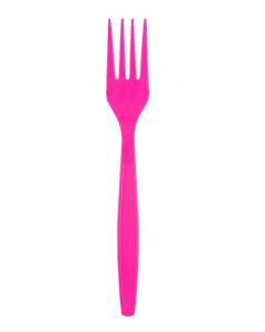YOCUP Pink Heavyweight Plus Plastic Fork,  7.1" PP - 1000/case (10/100)