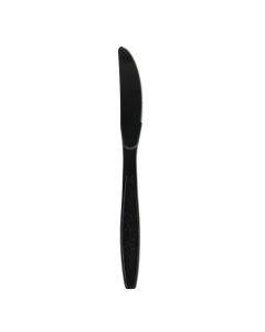 Yocup Heavyweight Plus 7.5" Black Plastic Knife - 1 case (1000 piece)