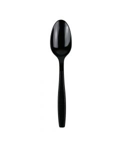 Yocup Heavyweight Plus 7" Black Oval Bowl Plastic Soup Spoon - 1 case (1000 piece)