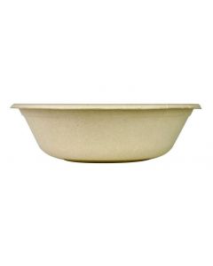 YOCUP 32 oz Natural 8" Bagasse Round Bowl (Lid use #YCDL-204FT), PFAS-Free, - 300/case (6/50)