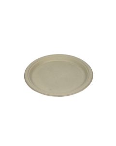 KR Earth 9'' Compostable Bagasse Round Plates, Natural - 500 ct