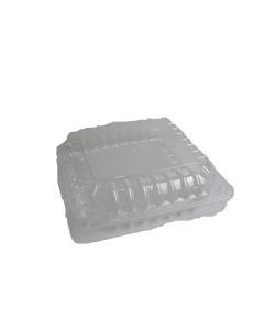 Dart 8 1/4" x 8 1/4" x 3" - 1 Compt Clear OPS Plastic Hinged-Lid Container - 1 case (250 piece)