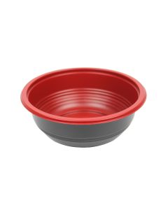 TL 24 oz Black and Red Microwavable Plastic Bowl - 1 case (300 piece)
