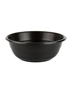 Yocup 32 oz Black Plastic Microwavable Teriyaki Bowl - 1 case (300 ct)