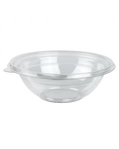 Yocup 24 oz Clear 7" Premium PET Plastic Salad Bowl - 1 case (300 piece) (For lid use #5418001)