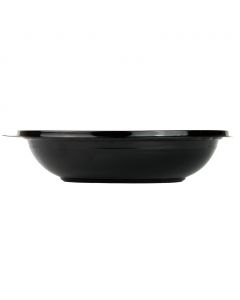 Yocup 24 oz Black 8" Premium PET Plastic Salad Bowl - 1 case (200 piece) (For lid use #5420001)