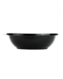 Yocup 32 oz Black 8" Premium PET Plastic Salad Bowl - 1 case (200 piece) (For lid use #5420001)