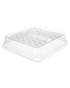Eco-Products 7" Clear PLA Dome Lid for Square Sugarcane Tray - 1 case (300 piece)