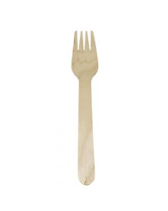 Yocup Heavyweight 6.2" Natural Compostable Wooden Fork - 1 case (1000 piece)
