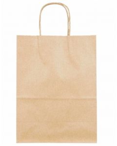 #1 Kraft Paper Shopping Bag w/Round Handle (8 x 4.7 x 10 LWH)) - 250/case (bulk)