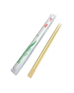 KO 9'' Bamboo Chopsticks Envelope Wrapped, Twin-Style - 20 bags/cs