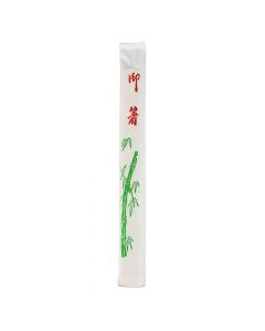 Yocup 9'' Envelope Wrapped Twin-Style Bamboo Chopsticks - 1 case (1000 pair)