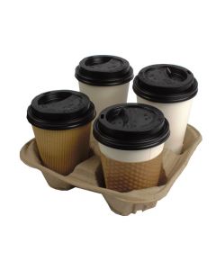 Yocup 4 Cup Molded Fiber Holder/ Carrier - 75 piece bag