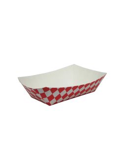 YOCUP 3 lb (7"x5"x2.11") Paper Food Tray, Diamond (Red) - 1 case (500 piece)