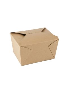 YOCUP Flip Top #1 Kraft Vented Takeout Paper Box - 450/case