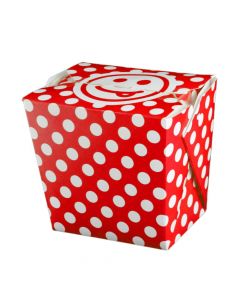 Yocup 26 oz Polka Dot Red Microwavable Paper Take Out Container - 1 case (400 piece)