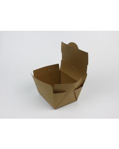 YOCUP Flip Top #1 Kraft Vented Takeout Paper Box - 450/case