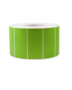 Yocup 4" X 2" Green Thermal Label, 3000/Roll - 1 case (4 roll)