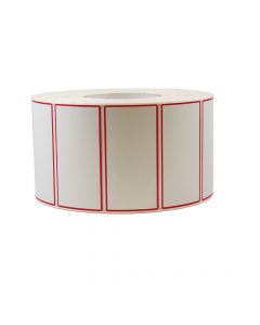 Yocup 4" X 2" Red Frame Thermal Label, 3000/Roll - 1 case (4 roll)