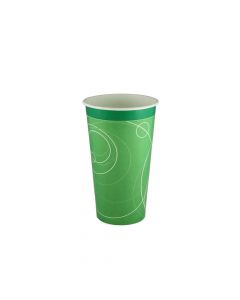 Yocup 16 oz Ripple Green Paper Cold Cup - 1 case (1000 piece)