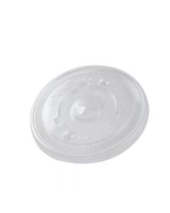 KR 16-22 oz Clear Plastic Flat Lid With X-Slot For Cold Paper Cups - 1 case (1000 piece)