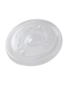 Karat 32 oz Clear Plastic Flat Lid With X-Slot For Paper Cold Cup - 1 case (600 piece)