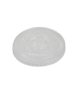 YOCUP Clear PET Flat lid With X-Slot for 32 oz Paper Soda Cups (104.5mm) - 500/case 