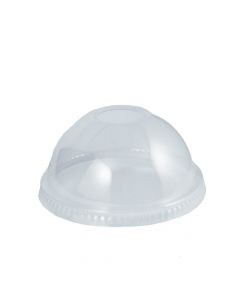 Yocup 8-10 oz Clear Plastic Dome Lid With Hole For for PET Cups (78mm) - 1 case (1000 piece)