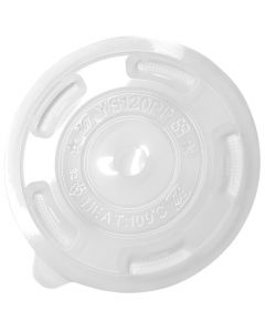 Karat 25/33 oz Clear Plastic Flat Lid with X-Slot For Jumbo PP Cups (120mm) - 1 case (1000 piece)