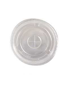 Yocup 8-10 oz Clear Plastic Flat Lid With X-Slot For PET Cups (78mm) - 1 case (1000 piece)