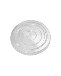 KR 12-24 oz Clear Plastic Flat Lid With X-Slot For PET Cups (98mm) - 1000/Case