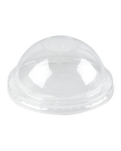 Yocup 4 oz Clear Plastic Dome Lid With No Hole For Cold/Hot Paper Food Containers - 1 case (1000 piece)