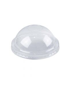 YOCUP 12 oz Clear Plastic Dome Lid With No Hole For Cold/Hot Paper Food Containers - 1000/Case