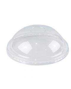 YOCUP 20 oz Clear Plastic Dome Lid With No Hole For Cold/Hot Paper Food Containers - 600/Case