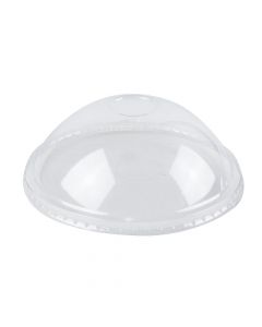 YOCUP 24-32 oz Clear Plastic Dome Lid With No Hole For Cold/Hot Paper Food Containers - 600/Case