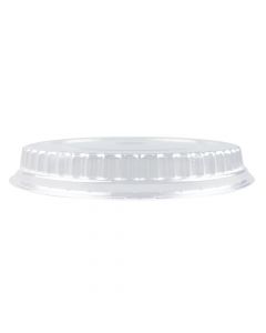 Yocup 32 oz Clear Plastic Low Dome Lid With No Hole For Paper Short Buckets - 1 case (600 piece)