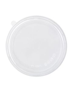 YOCUP 32 oz Clear Plastic Low Dome Lid With U Vent For Paper Short Buckets - 300/Case