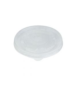 YOCUP 4 oz Translucent Plastic Flat Lid With Pin Hole For Cold/Hot Paper Food Containers - 1 case (1000 piece)