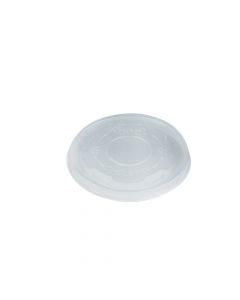 KR 5 oz Translucent Plastic Flat Lid With Vent For Cold/Hot Paper Food Containers - 1 case (1000 piece)