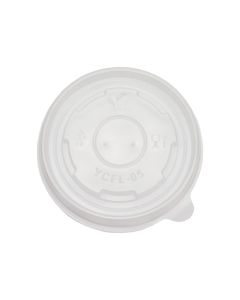 YOCUP 5 oz Translucent Plastic Flat Lid With Vent For Cold/Hot Paper Food Containers - 1000/Case