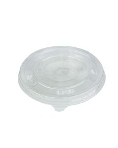 Yocup 6/8 oz Translucent Plastic Flat Lid With Pin Hole For Cold/Hot Paper Food Containers - 1 case (1000 piece)