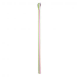 Yocup Company: Yocup 7.75 Colossal (12mm) Assorted Clear Striped  Film-Wrapped Plastic Straw - 1 case (2000 piece)