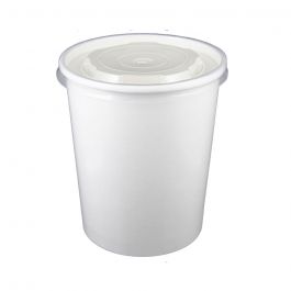 8oz White Paper Cup with Lid Togo Sauce Container Disposable Soup Ice Cream  Cups