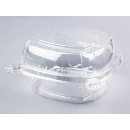 Yocup Company: KR 6'' x 6 x 3 Clear PET Plastic Hinged-Lid Take