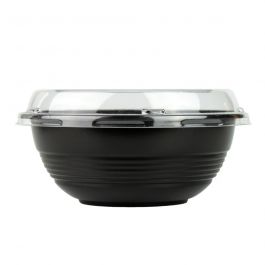 Yocup Company: TL 32 oz Black Diamond Pattern Plastic Bowl w
