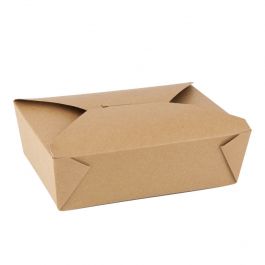 Choice 7 3/4 x 5 1/2 x 2 Kraft Microwavable Folded Paper #2 Take-Out  Container - 200/Case