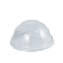 Karat 78mm PET Plastic Dome Lids, No Hole - 1,000 pcs